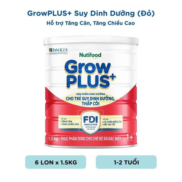  Sữa Bột Nutifood Grow Plus Đỏ 1+ 1.5kg 