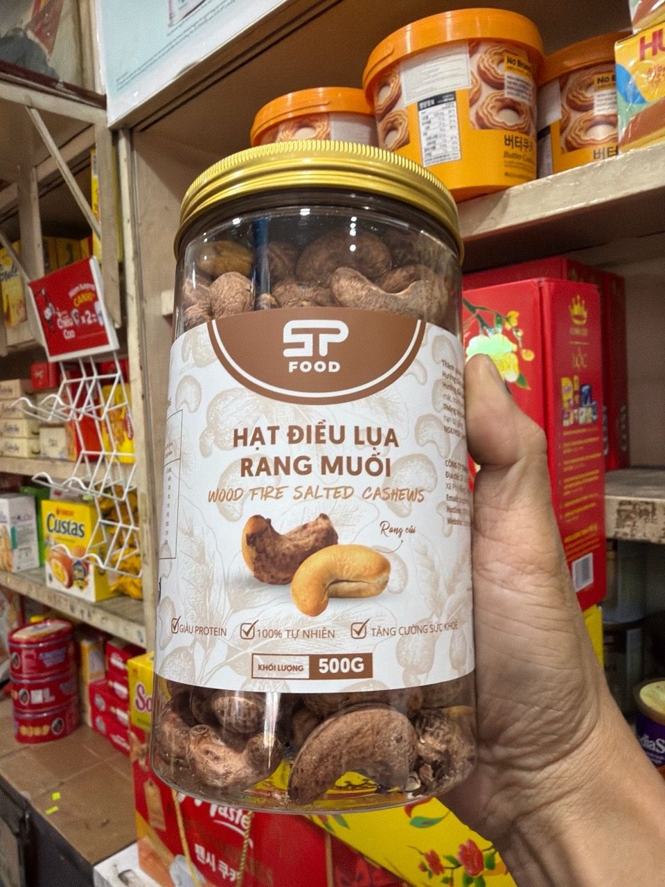  Hạt Điều Lụa Rang Muối 500g Hũ Cao 
