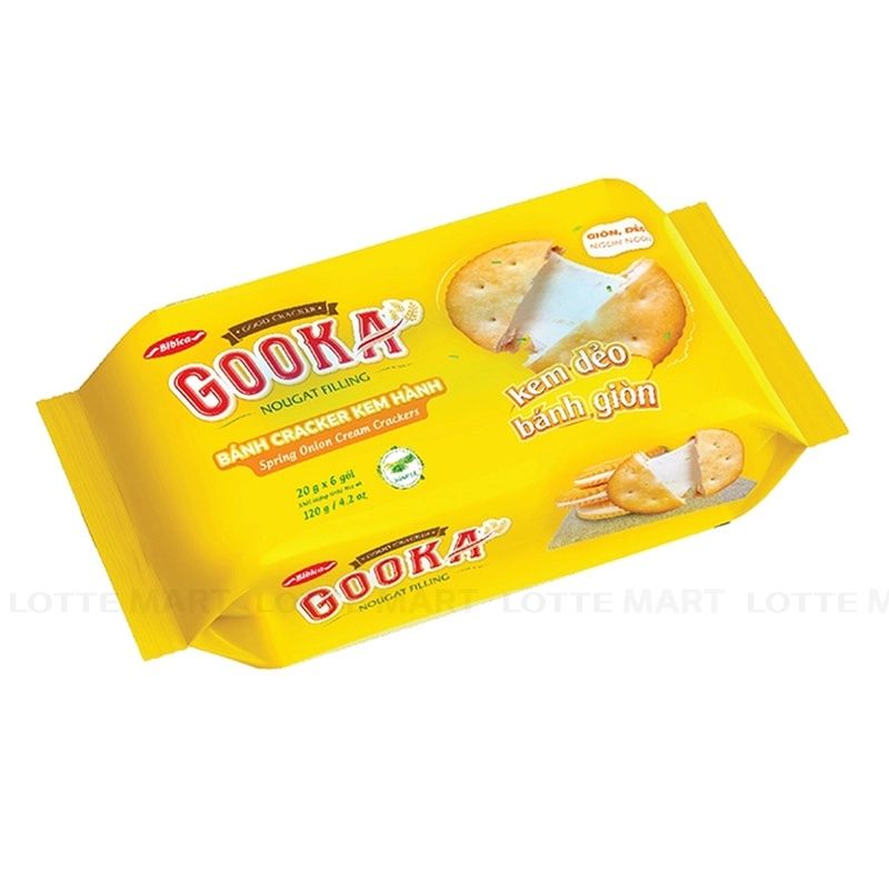  Bánh Quy Gooka Kem Dẻo Vị Kem Hành Gói 120G 