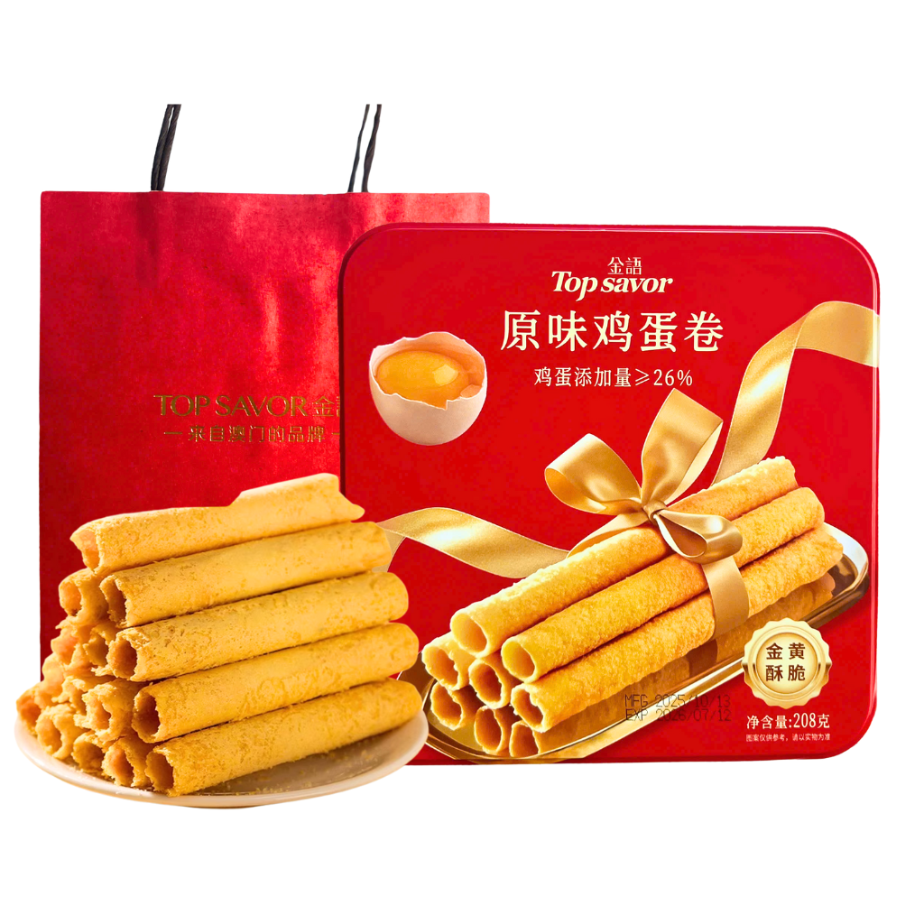  Bánh Trứng Cuộn Đài Loan Top Savor Đỏ 208g 