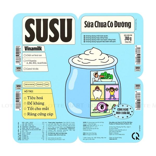  Lốc Sữa Chua Ăn Vinamilk SuSu 80g 