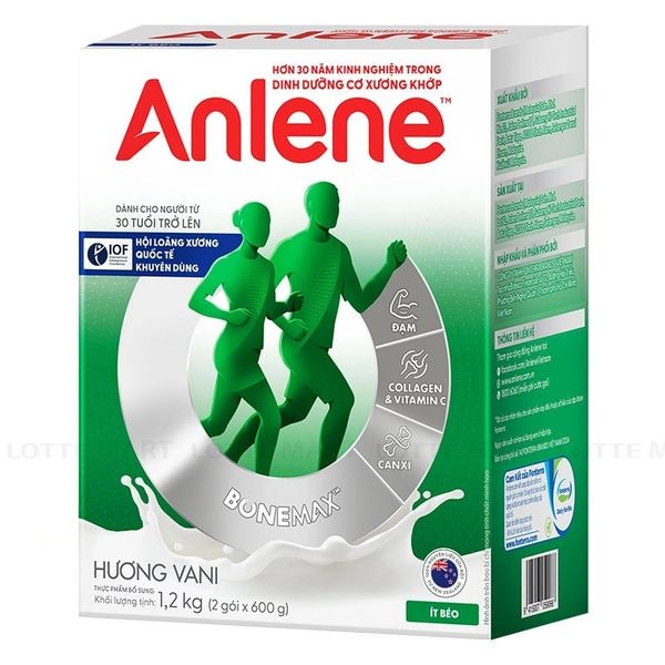  Sữa Bột Anlene Movepro 3X Hộp Giấy Hương Vani 1.2kg 