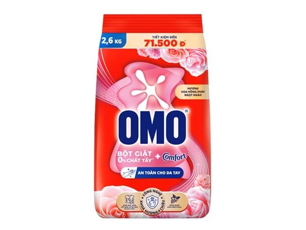  Bột Giặt Omo Comfort Hương Hoa Hồng Túi 2.6kg 