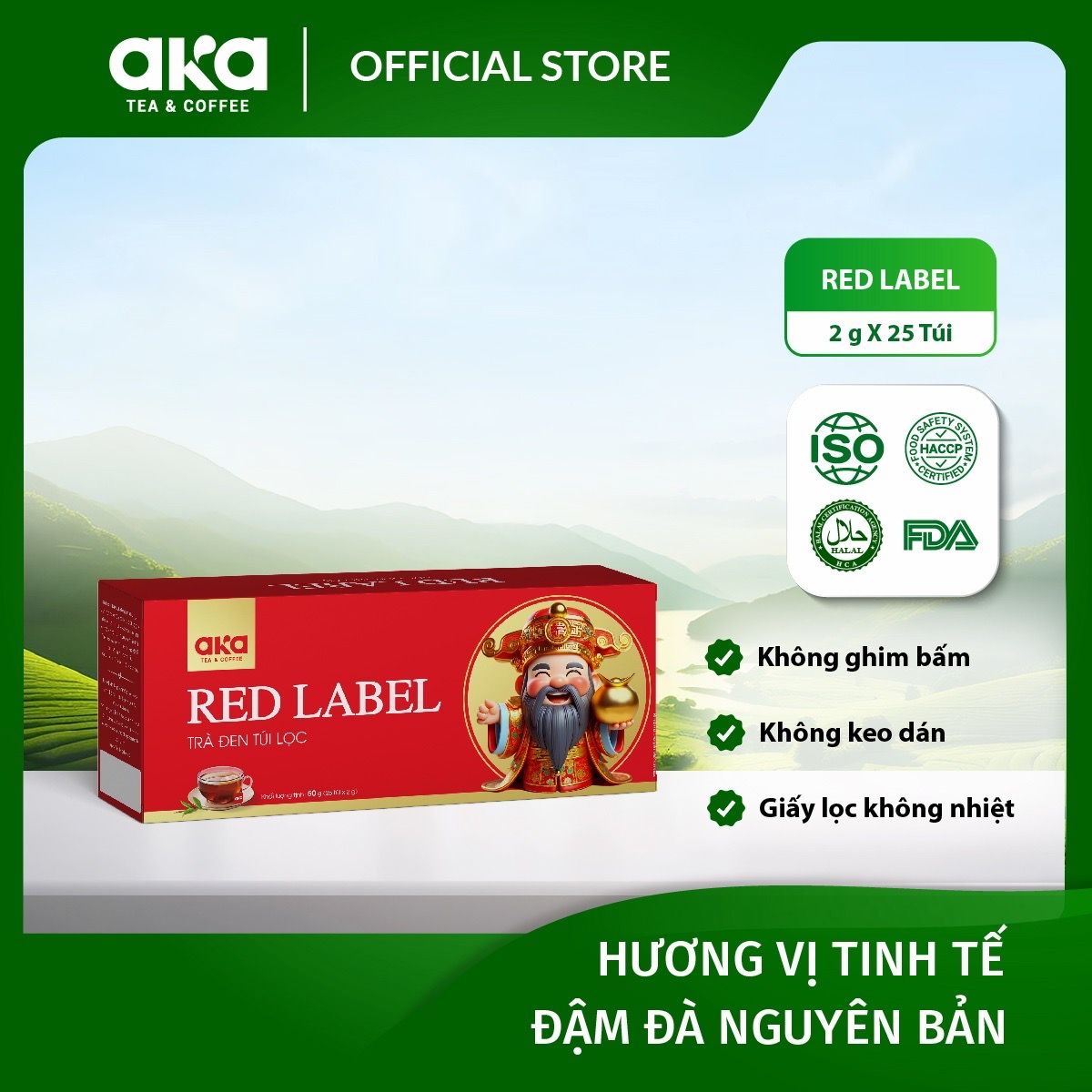  Trà Đen Túi Lọc Red Label 50g 