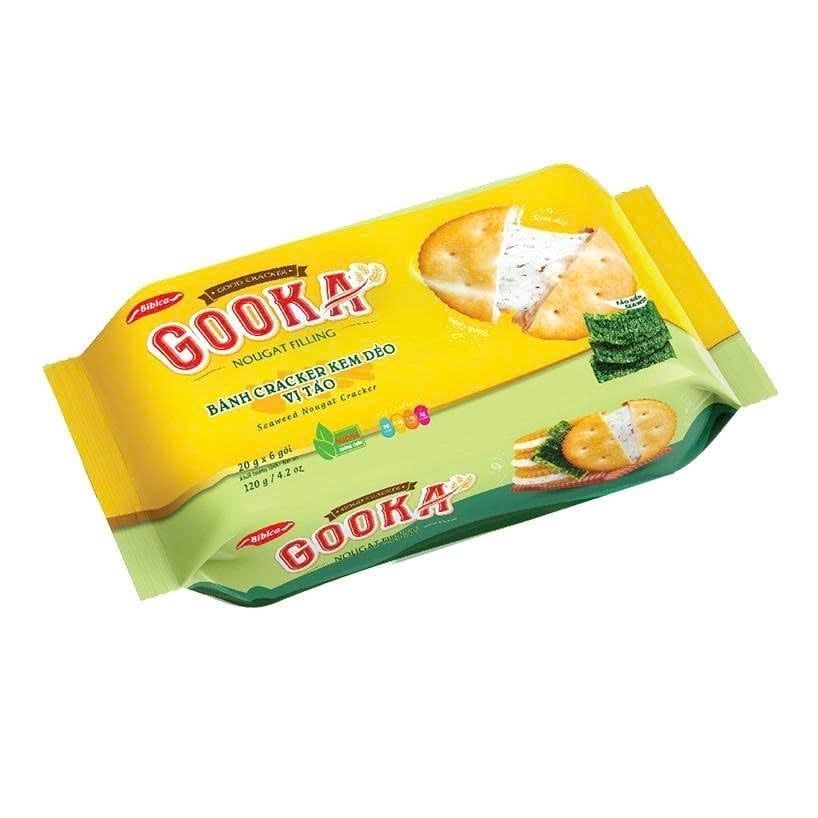  Bánh Quy Gooka Kem Dẻo Vị Tảo Gói 120G 