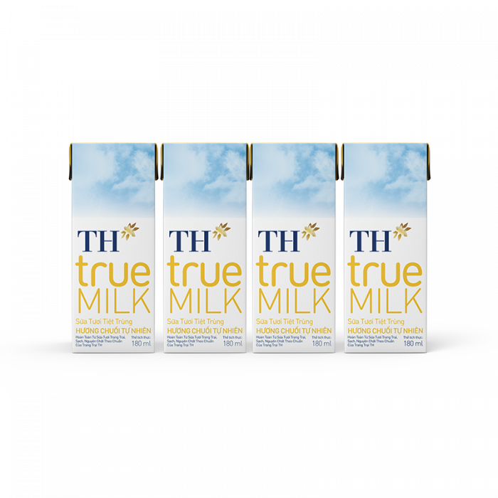  Lốc Sữa Tươi Hương Chuối TH true MILK 180 ml 