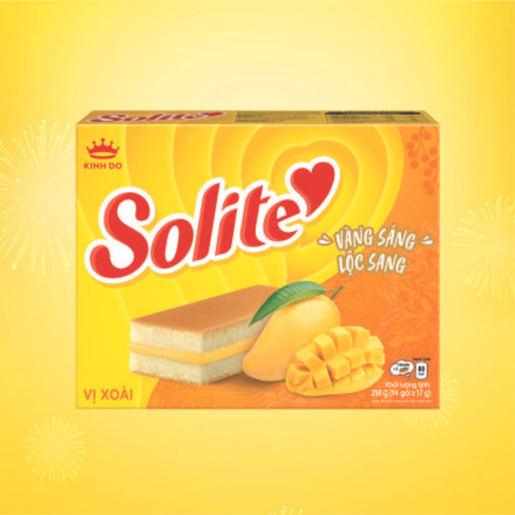  Bánh Solite Hộp Giấy Vị Xoài 238g 