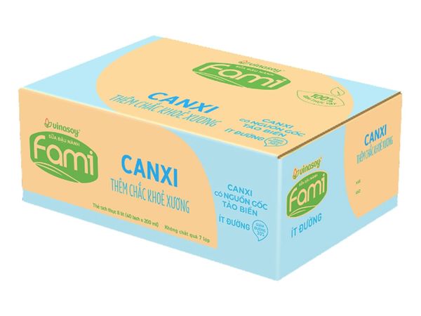  Thùng 40 Bịch Sữa Đậu Nành Fami CANXI ÍT ĐƯỜNG 200ml 