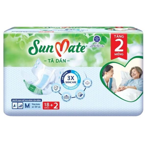  Tã Quần Sunmate Size M 18 Miếng 