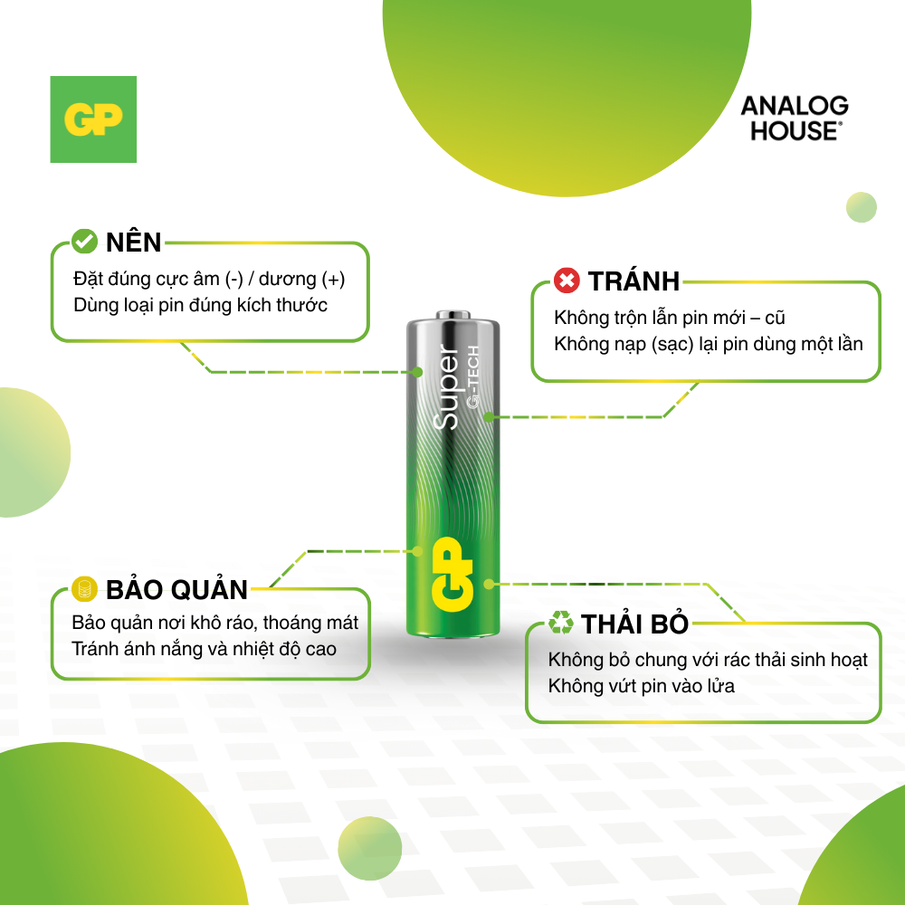 Pin tiểu GP Alkaline 1.5V AA LR6