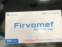 Firvomef 25/250mg hộp 30 viên điều trị bệnh parkinson.