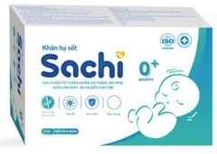 Khăn lau hạ sốt Sachi 0+ hộp 5 túi x 5 khăn