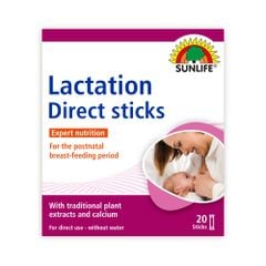 Lactation direct stick hộp 20 gói uống hỗ trợ tăng tiết sữa.