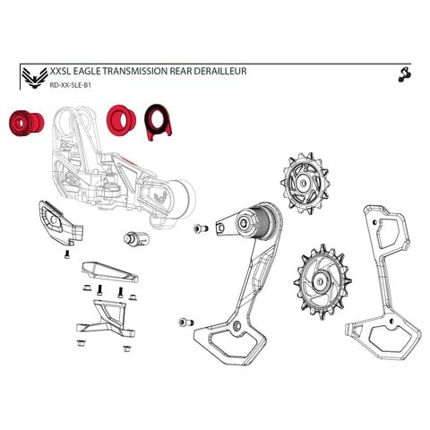 Rear Derailleur Full Mount Bolt Kit XXSL T-Type Eagle AXS