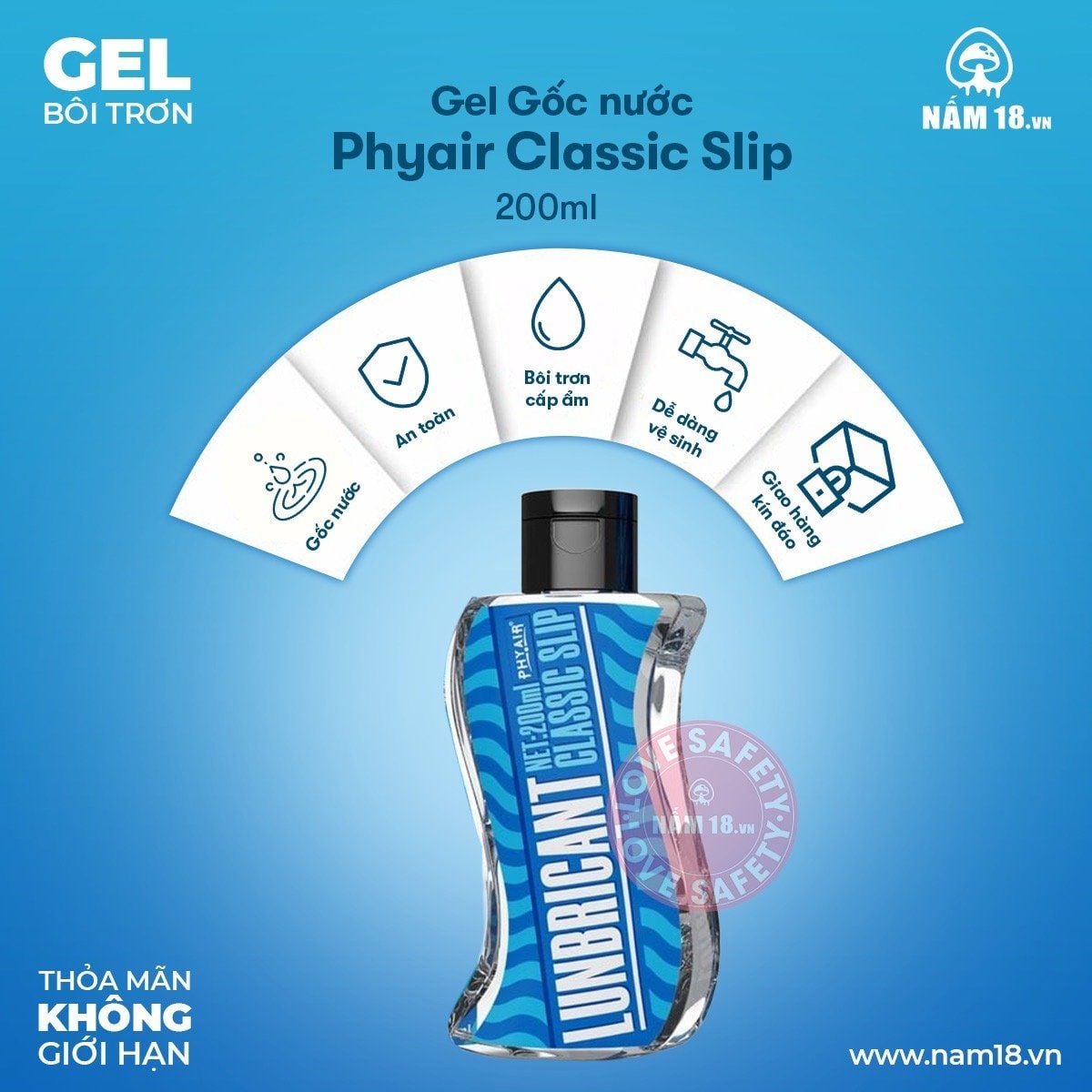  Gel Bôi Trơn Gốc Nước Phyair Classic Slip 