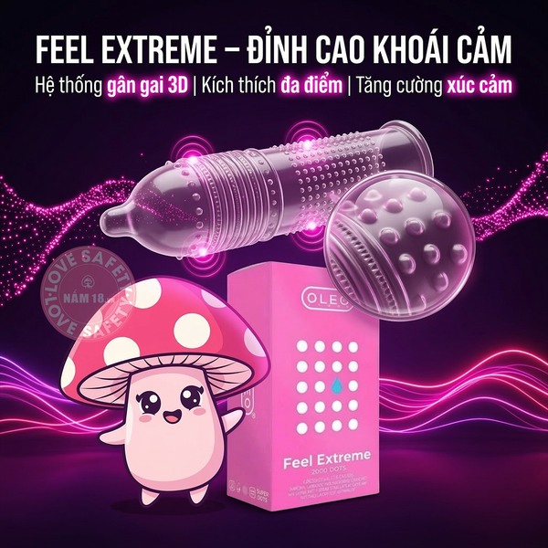Bao Cao Su Gân Gai Oleo Lampo Feel Extreme Nhiều Gel