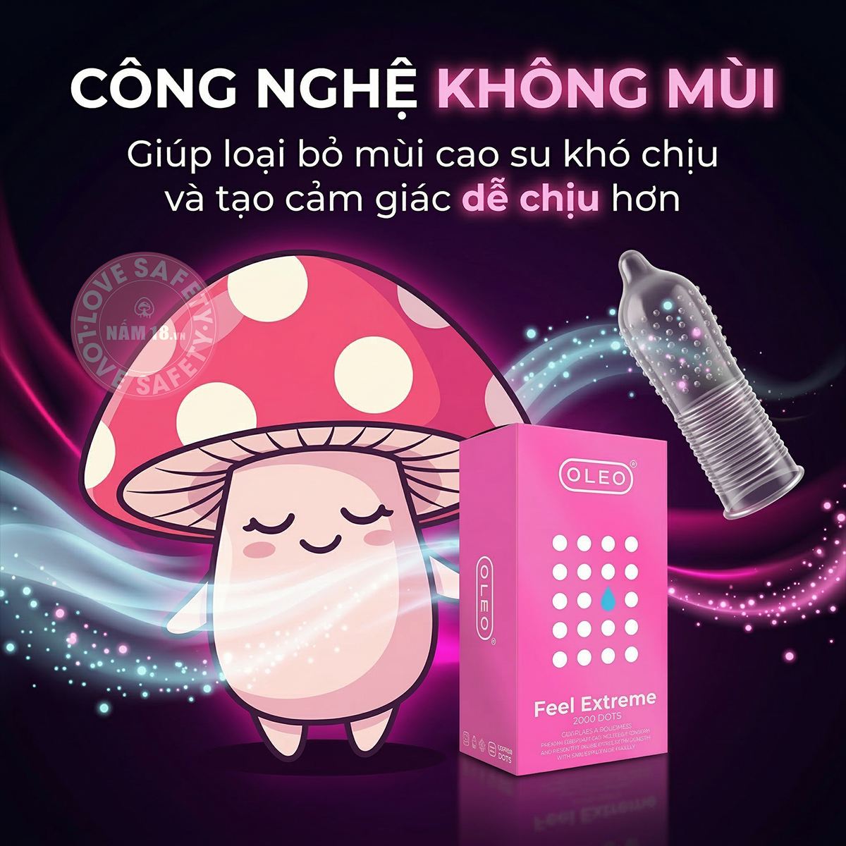  Bao Cao Su Gân Gai Oleo Lampo Feel Extreme Nhiều Gel 
