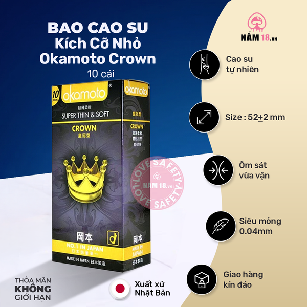  Bao Cao Su Kích Cỡ Nhỏ Okamoto Crown 