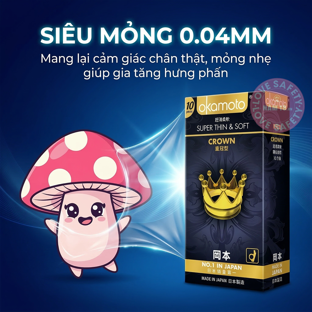  Bao Cao Su Kích Cỡ Nhỏ Okamoto Crown 
