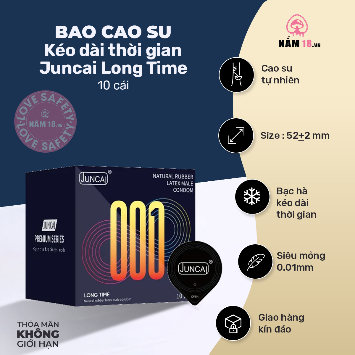  Bao Cao Su Kéo Dài Thời Gian Juncai Long Time 