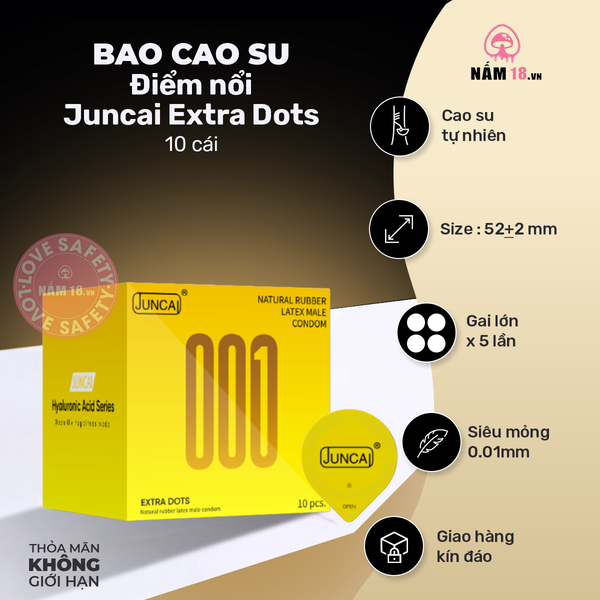  Bao Cao Su Siêu Điểm Nổi Juncai Extra Dots 