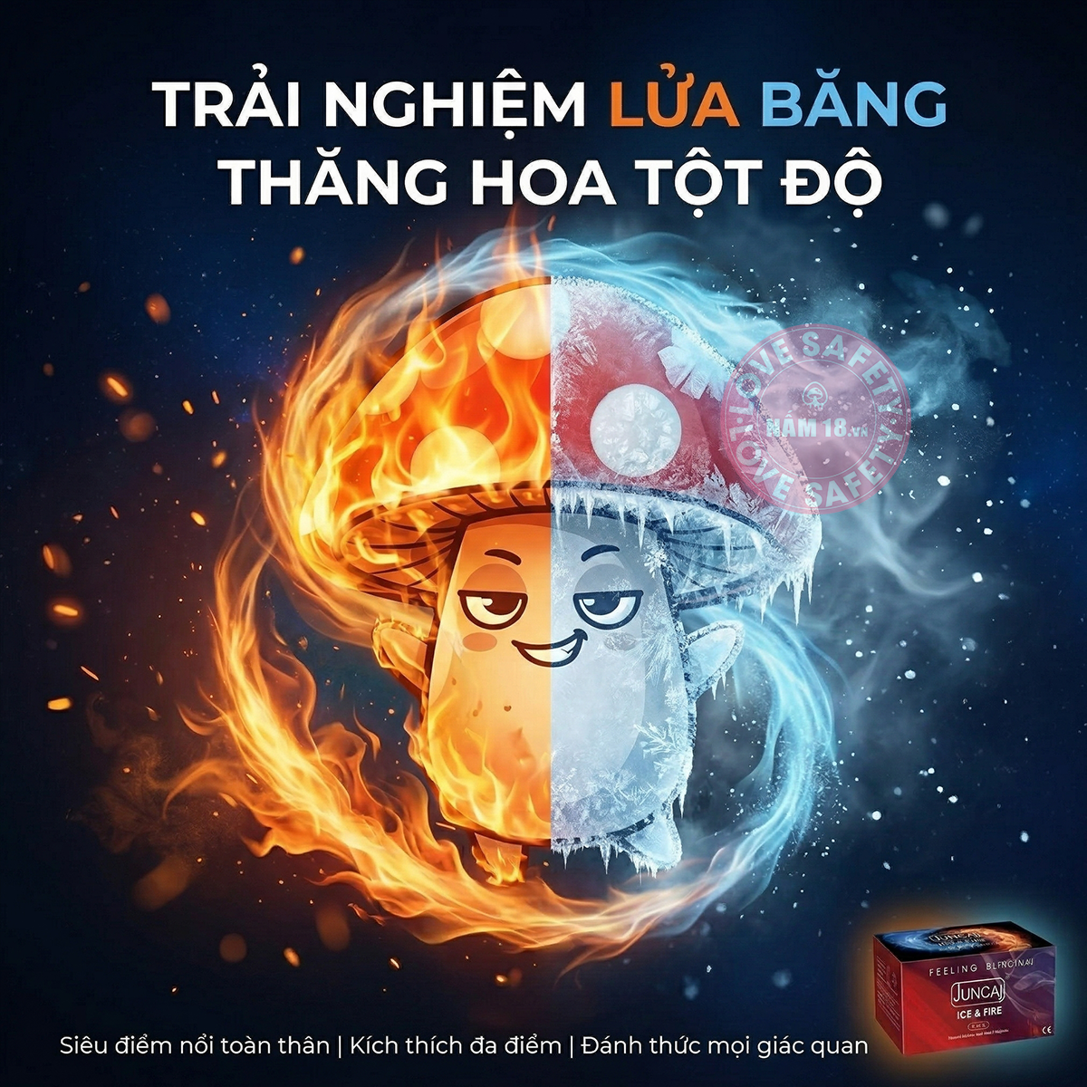  Bao Cao Su Siêu Mỏng Juncai Ice & Fire Lửa Băng 