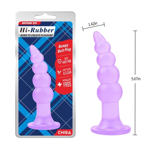 Phích Cắm Hậu Môn Hi-Rubber Bumpy Butt Plug