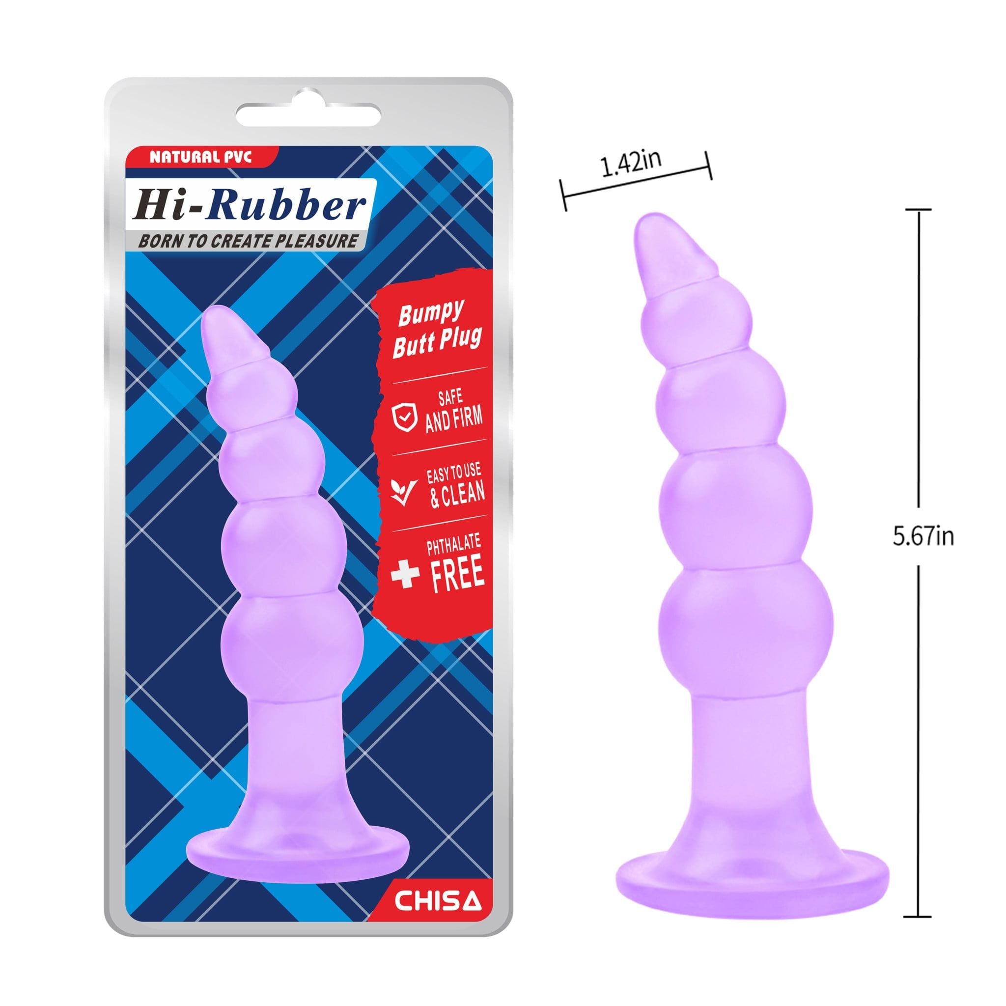  Phích Cắm Hậu Môn Hi-Rubber Bumpy Butt Plug 