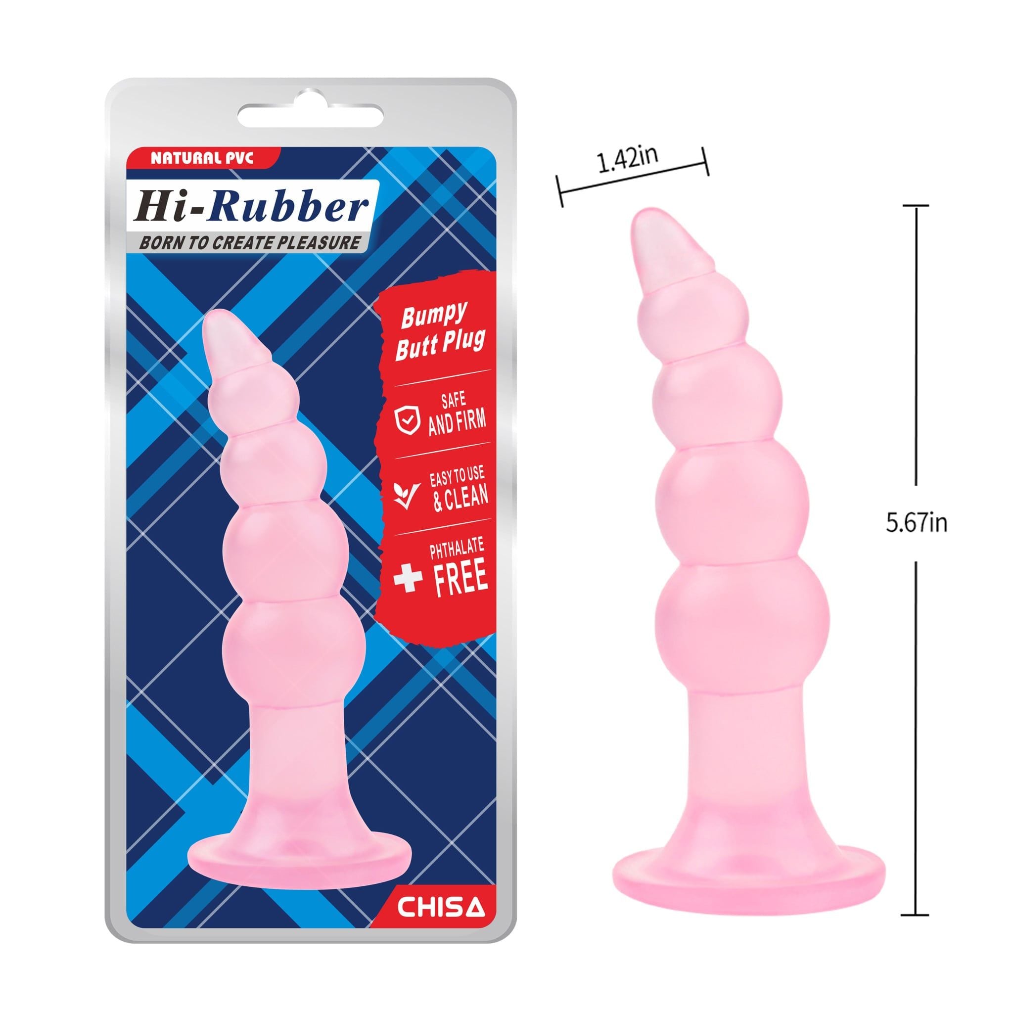  Phích Cắm Hậu Môn Hi-Rubber Bumpy Butt Plug 