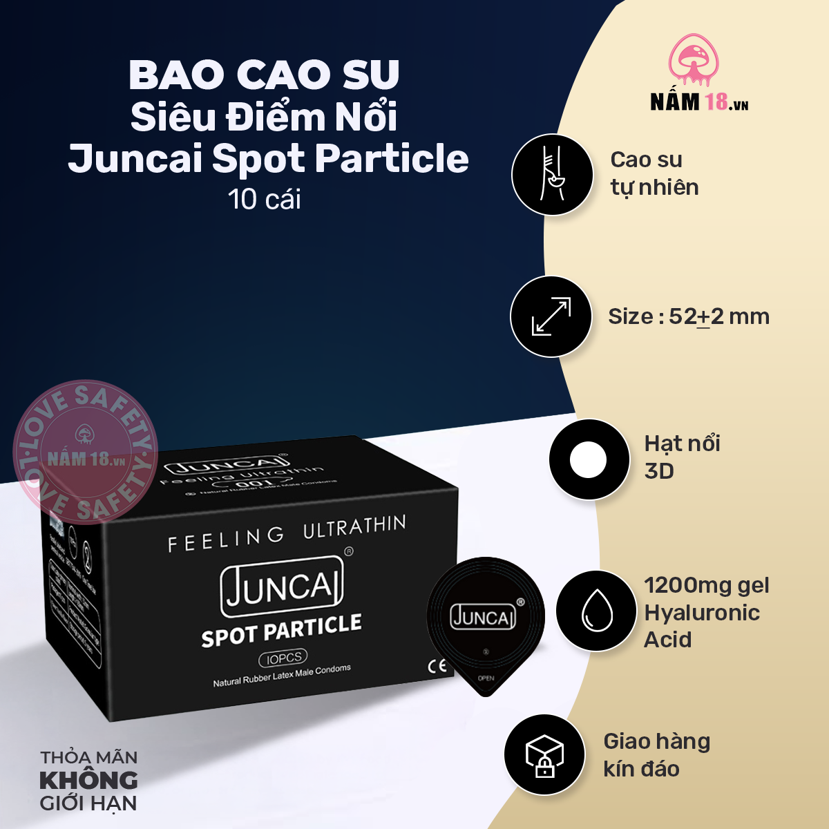  Bao Cao Su Siêu Điểm Nổi Juncai Spot Particle 