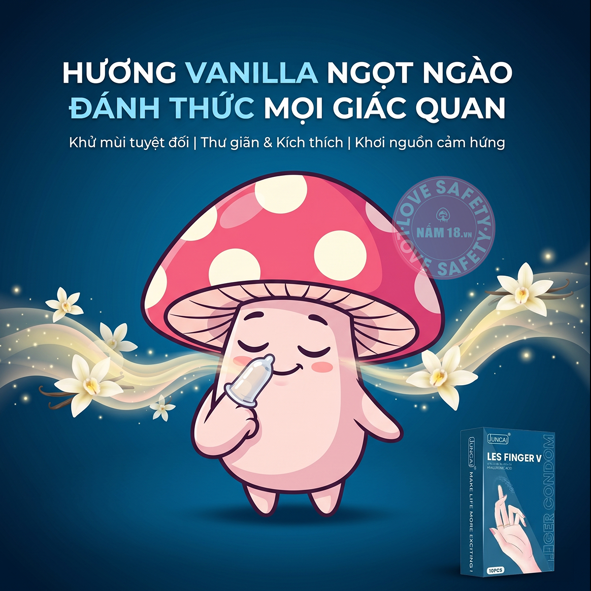  Bao Cao Su Ngón Tay Juncai Les Finger V Hương Vanilla 