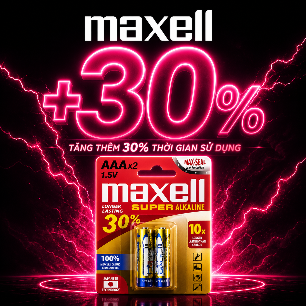  Pin Tiểu AAA Maxell Super Alkaline Nhật Bản 