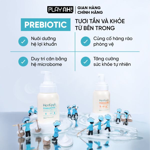  Dung Dịch Vệ Sinh Phụ Nữ Her Feel Prebiotic Sensitive HA Làm Sạch Cấp Ẩm 