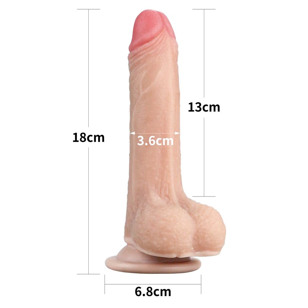  Dương Vật Dính Tường Siêu Mềm Lovetoy Sliding Skin Dong 7.0 