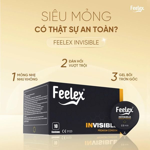  Bao Cao Su Siêu Mỏng Feelex Invisible 