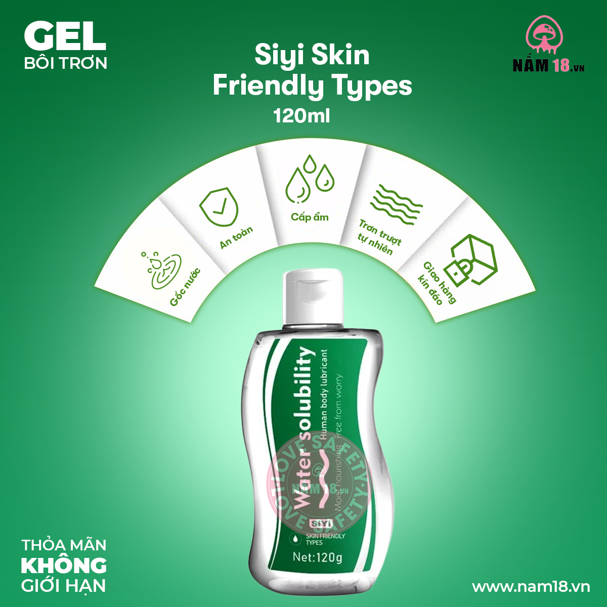  Gel Bôi Trơn Cấp Ẩm Siyi Skin Friendly Types 