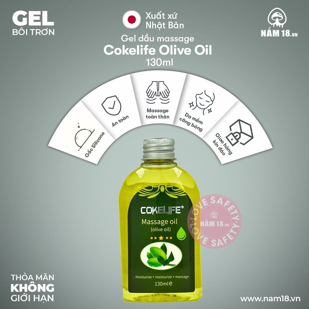  Gel Dầu Massage Body Cokelife Olive Oil 