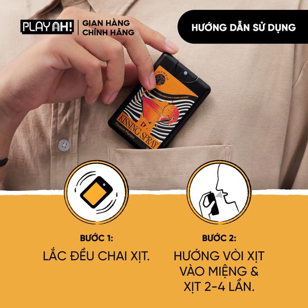  Xịt Thơm Miệng Cấp Tốc PlayAh Hương Chanh Dây Martini 
