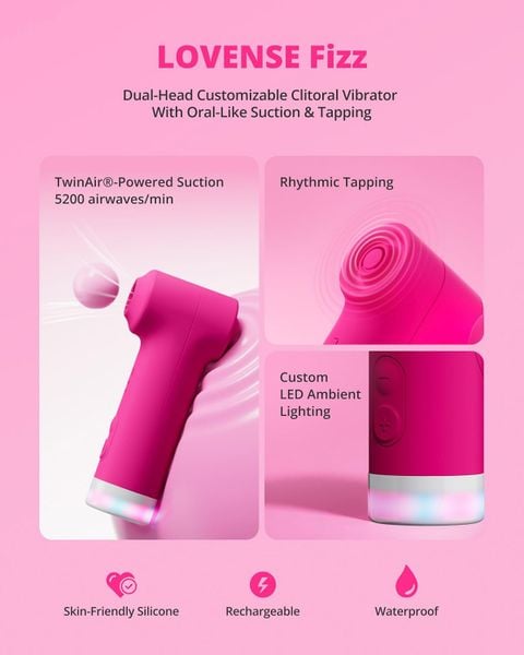 Máy Bú Hút Âm Vật Lovense Fizz 2in1 Điều Khiển App