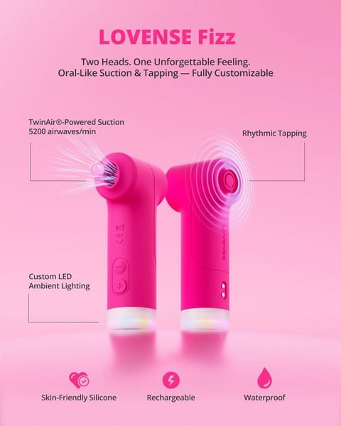 Máy Bú Hút Âm Vật Lovense Fizz 2in1 Điều Khiển App