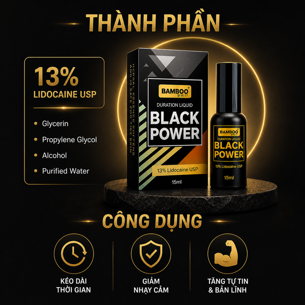  Chai Xịt Kéo Dài Thời Gian Bamboo Black Power 13% -  Chai 15ml 