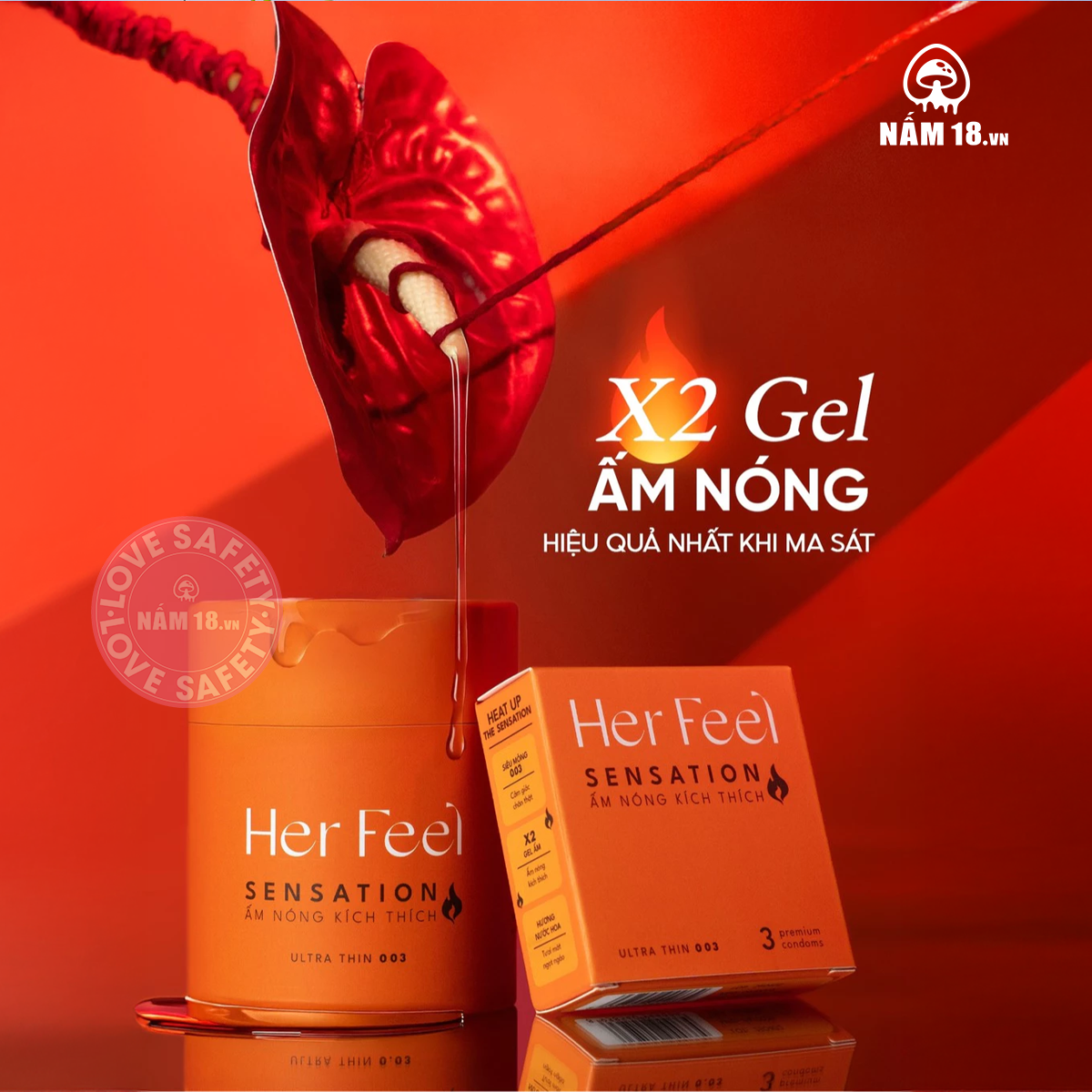  Bao Cao Su Nóng Ấm PlayAh Her Feel Sensation Hương Nước Hoa 