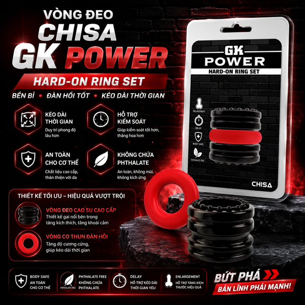  Vòng Đeo Chisa GK Power Hard-On Ring Set 