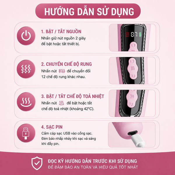 Chày Rung 2 Đầu King AV Stick Toả Nhiệt