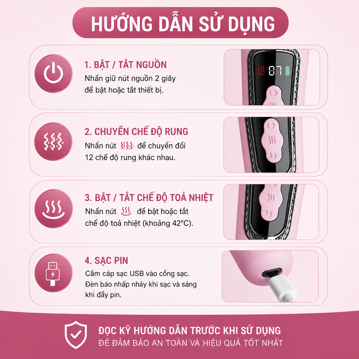  Chày Rung 2 Đầu King AV Stick Toả Nhiệt 