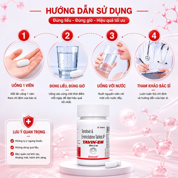 Viên Uống Ngăn Ngừa Nhiễm HIV PrEP Tavin-EM