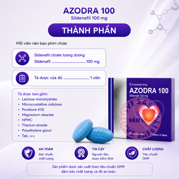 Viên Uống Cương Dương Azodra 100mg Chính Hãng