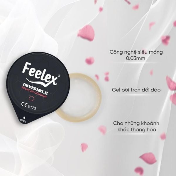  Bao Cao Su Siêu Mỏng Feelex Invisible 