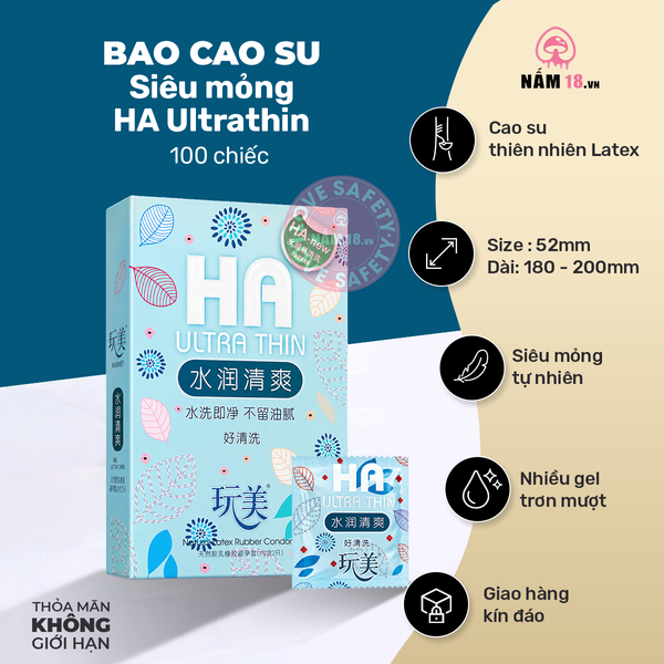  Bao Cao Su Gia Đình Siêu Mỏng HA Ultra Thin 