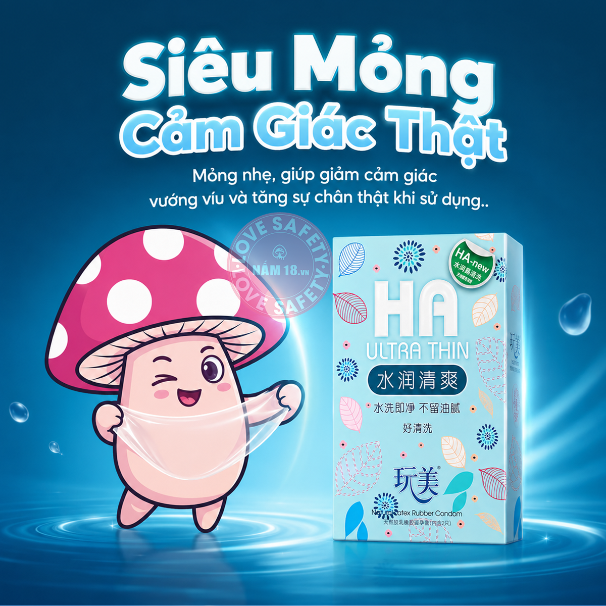  Bao Cao Su Gia Đình Siêu Mỏng HA Ultra Thin 